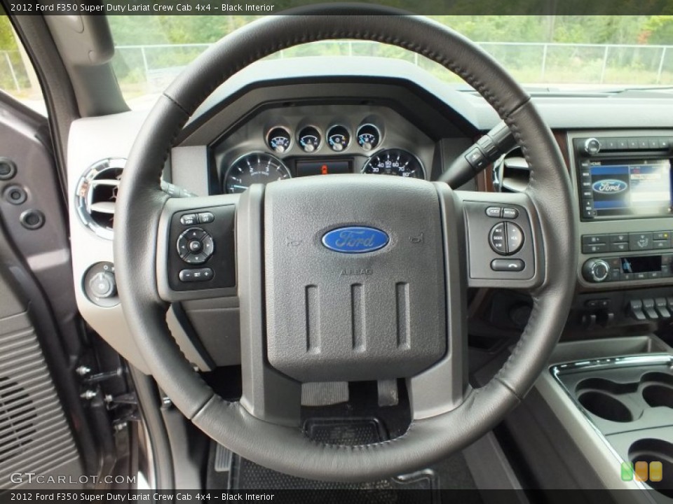 Black Interior Steering Wheel for the 2012 Ford F350 Super Duty Lariat Crew Cab 4x4 #72495490