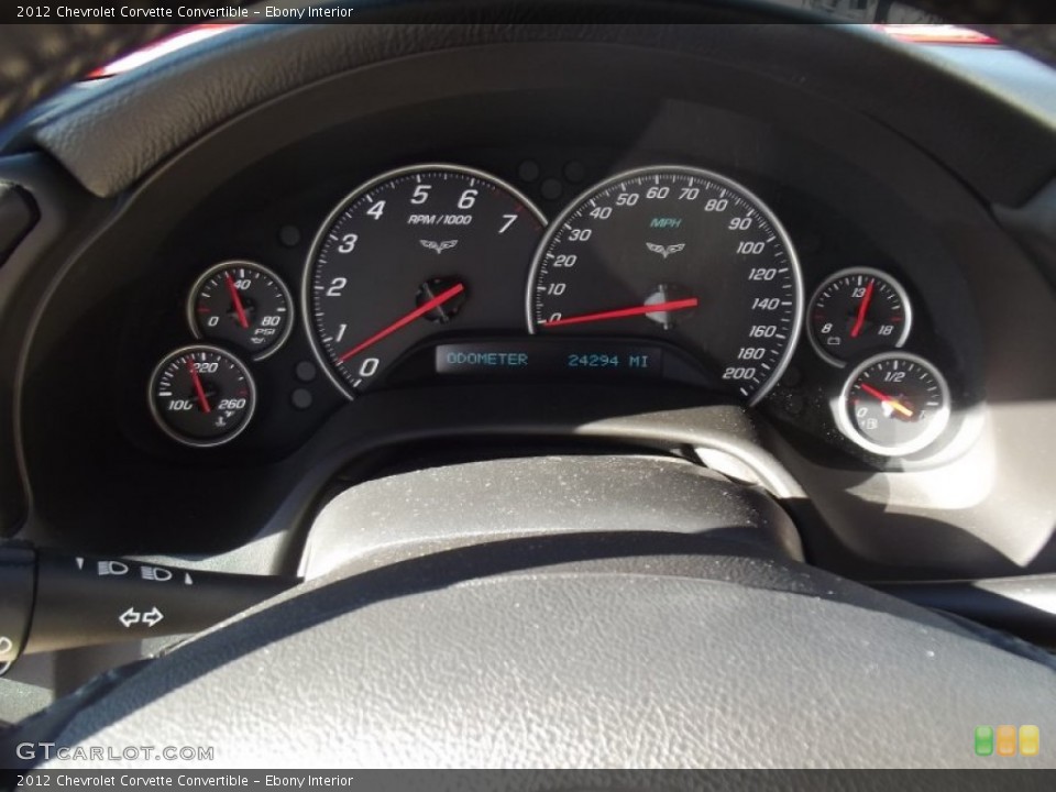 Ebony Interior Gauges for the 2012 Chevrolet Corvette Convertible #72498436
