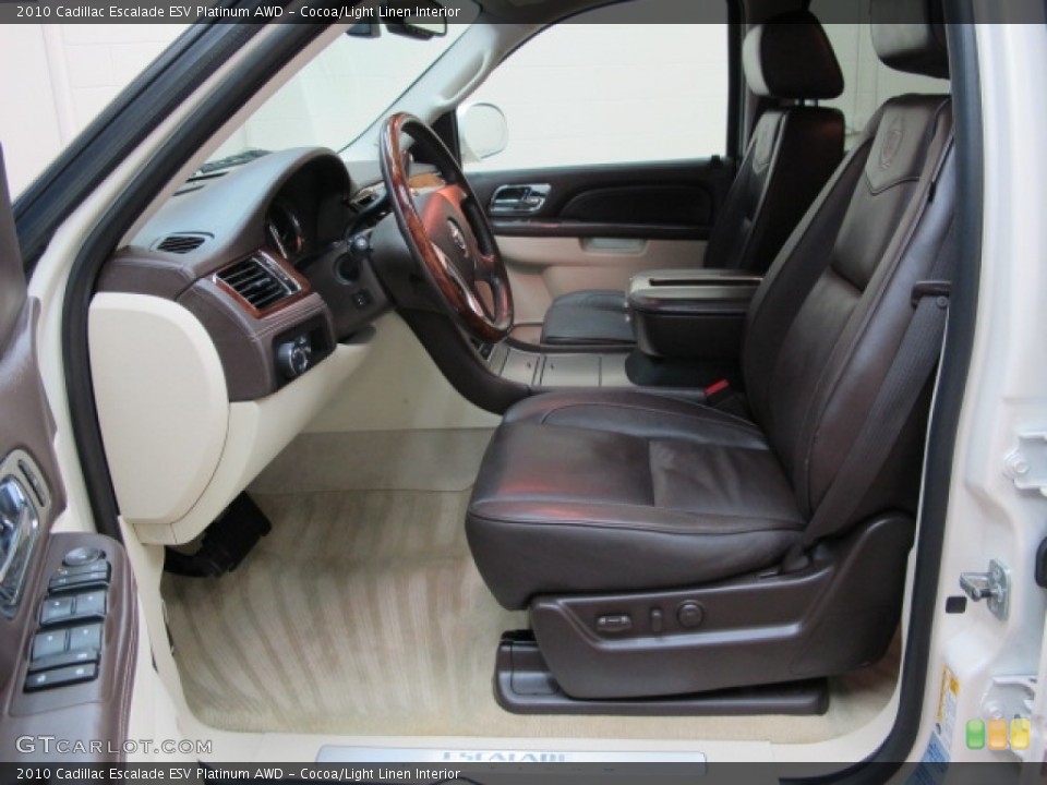 Cocoa/Light Linen Interior Front Seat for the 2010 Cadillac Escalade ESV Platinum AWD #72500881