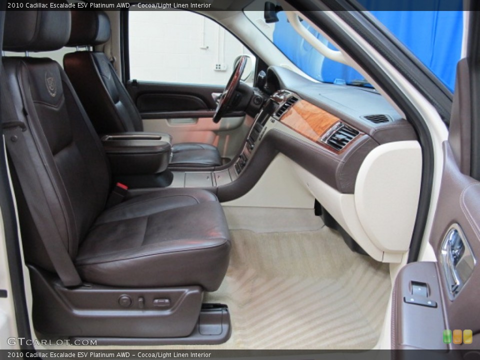 Cocoa/Light Linen Interior Front Seat for the 2010 Cadillac Escalade ESV Platinum AWD #72501086