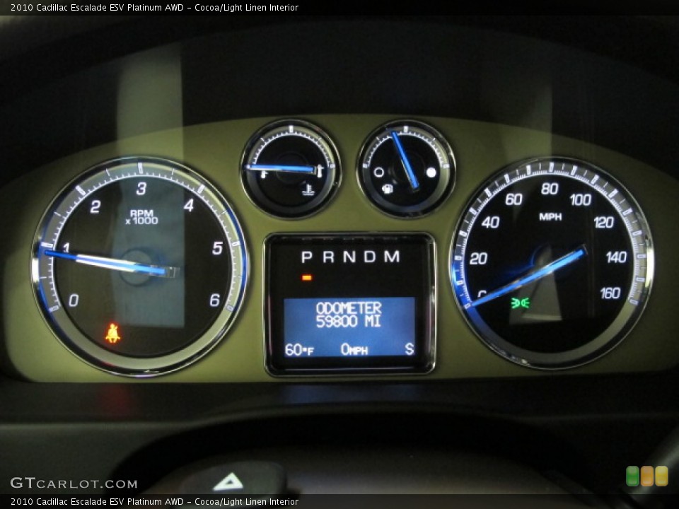 Cocoa/Light Linen Interior Gauges for the 2010 Cadillac Escalade ESV Platinum AWD #72501208