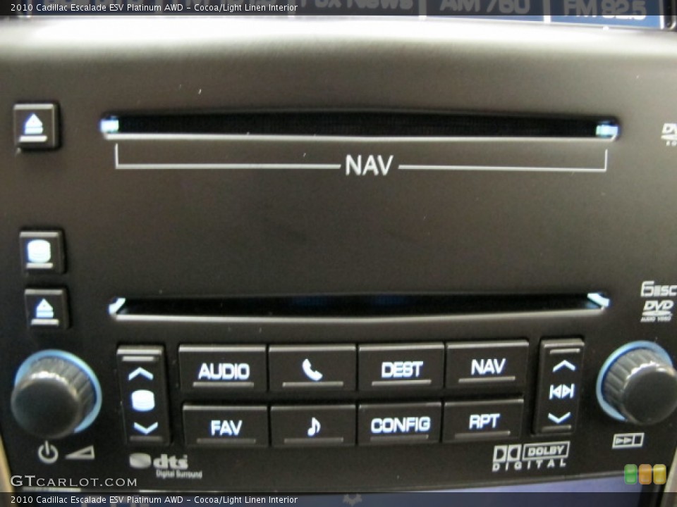 Cocoa/Light Linen Interior Controls for the 2010 Cadillac Escalade ESV Platinum AWD #72501268