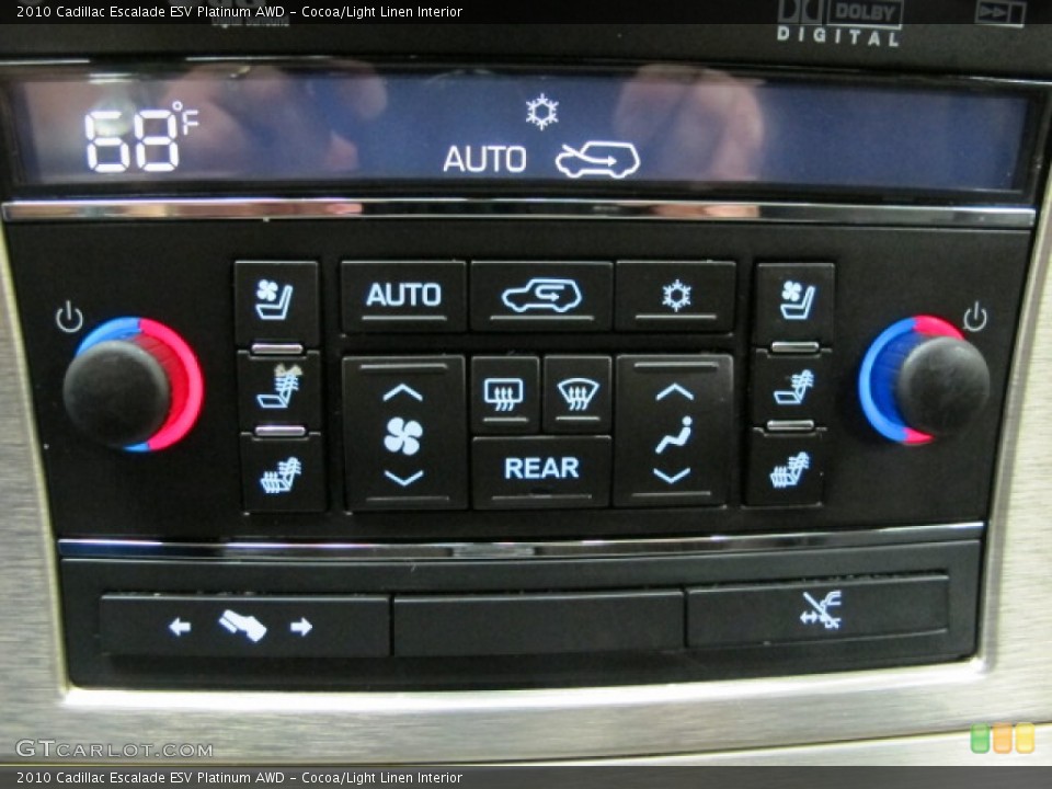 Cocoa/Light Linen Interior Controls for the 2010 Cadillac Escalade ESV Platinum AWD #72501298