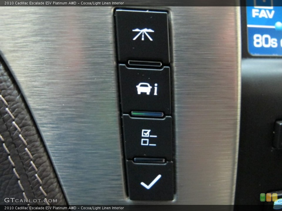 Cocoa/Light Linen Interior Controls for the 2010 Cadillac Escalade ESV Platinum AWD #72501397