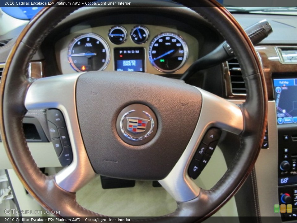 Cocoa/Light Linen Interior Steering Wheel for the 2010 Cadillac Escalade ESV Platinum AWD #72501559