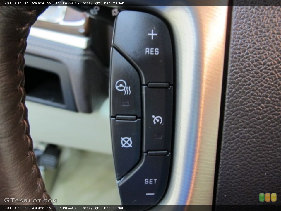 Cocoa/Light Linen Interior Controls for the 2010 Cadillac Escalade ESV Platinum AWD #72501586