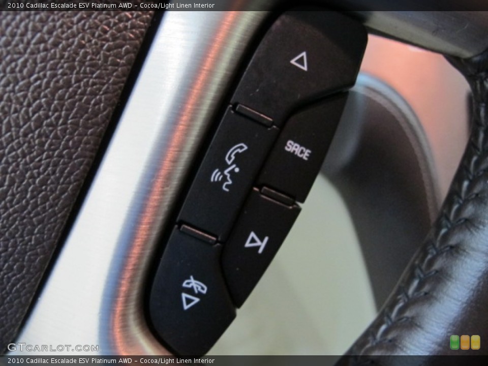 Cocoa/Light Linen Interior Controls for the 2010 Cadillac Escalade ESV Platinum AWD #72501616