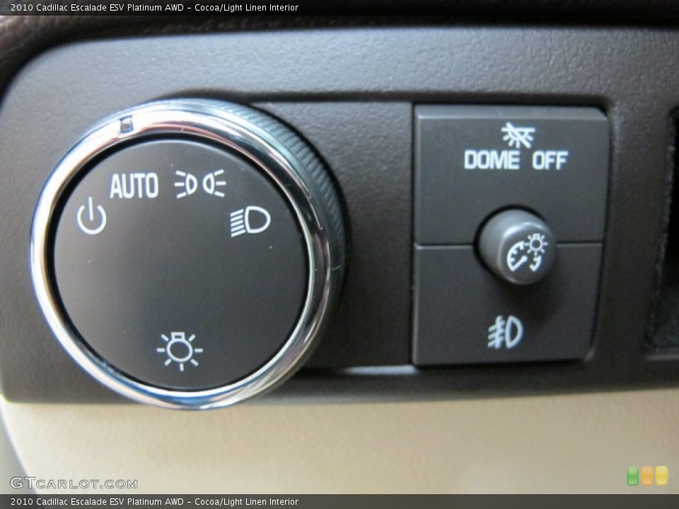 Cocoa/Light Linen Interior Controls for the 2010 Cadillac Escalade ESV Platinum AWD #72501638