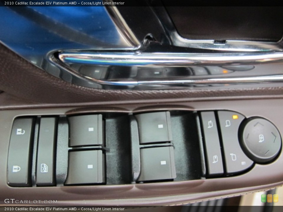 Cocoa/Light Linen Interior Controls for the 2010 Cadillac Escalade ESV Platinum AWD #72501685