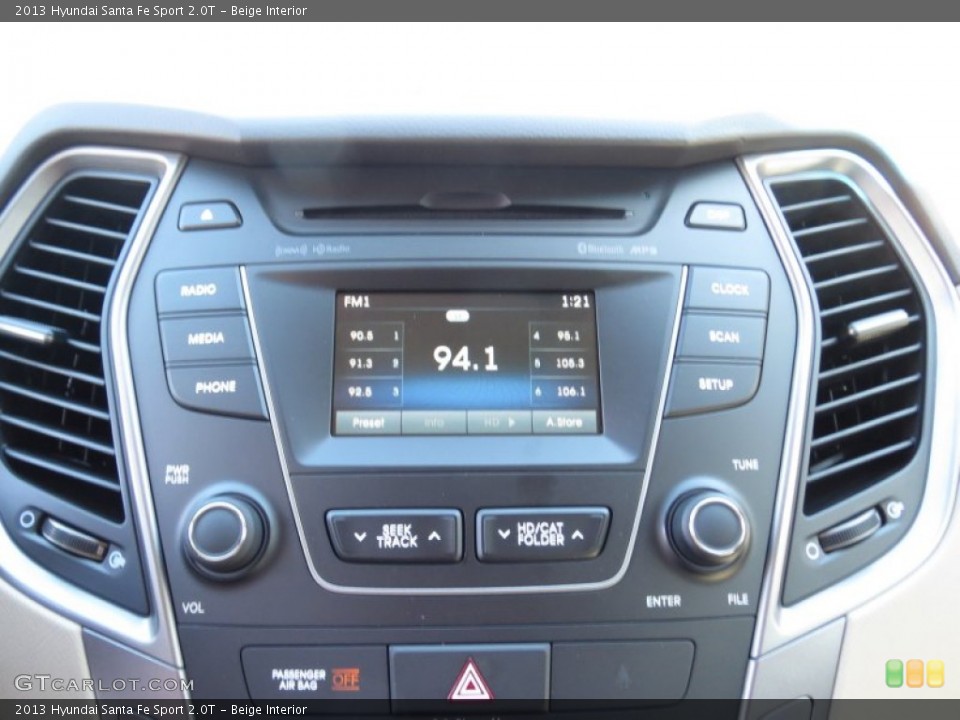 Beige Interior Controls for the 2013 Hyundai Santa Fe Sport 2.0T #72519612