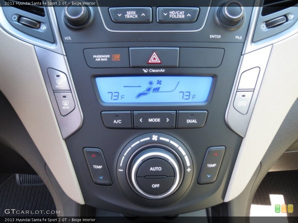 Beige Interior Controls for the 2013 Hyundai Santa Fe Sport 2.0T #72519618