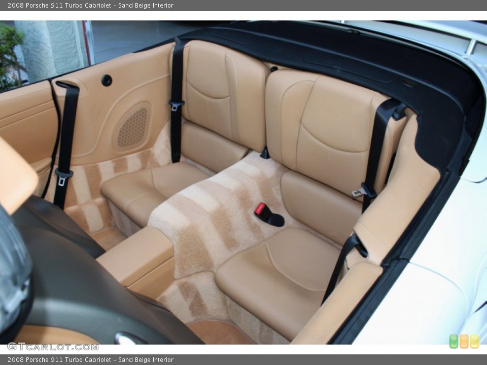 Sand Beige Interior Rear Seat for the 2008 Porsche 911 Turbo Cabriolet #72529805