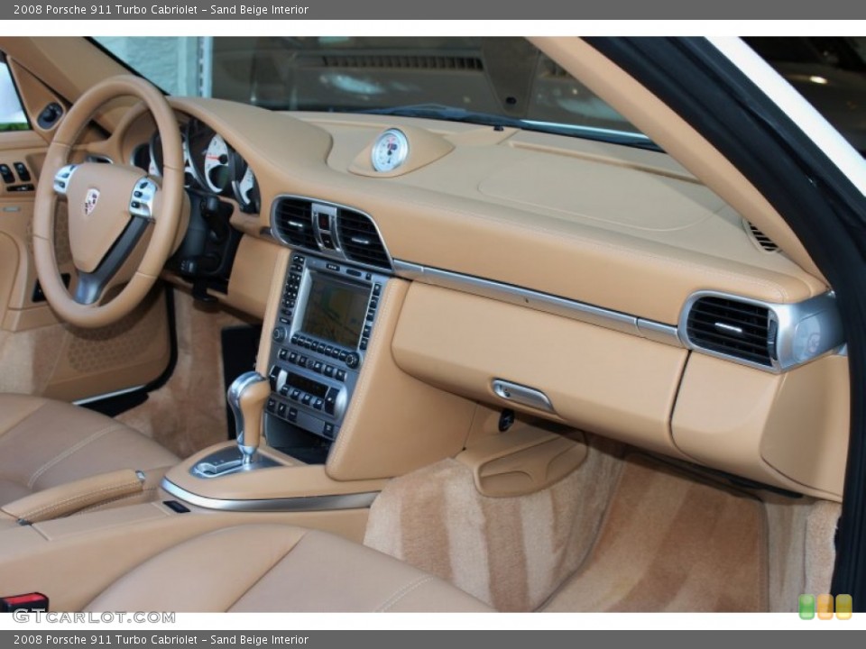 Sand Beige Interior Dashboard for the 2008 Porsche 911 Turbo Cabriolet #72530052