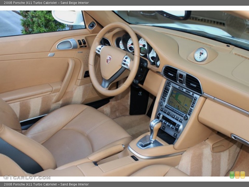 Sand Beige Interior Photo for the 2008 Porsche 911 Turbo Cabriolet #72530076