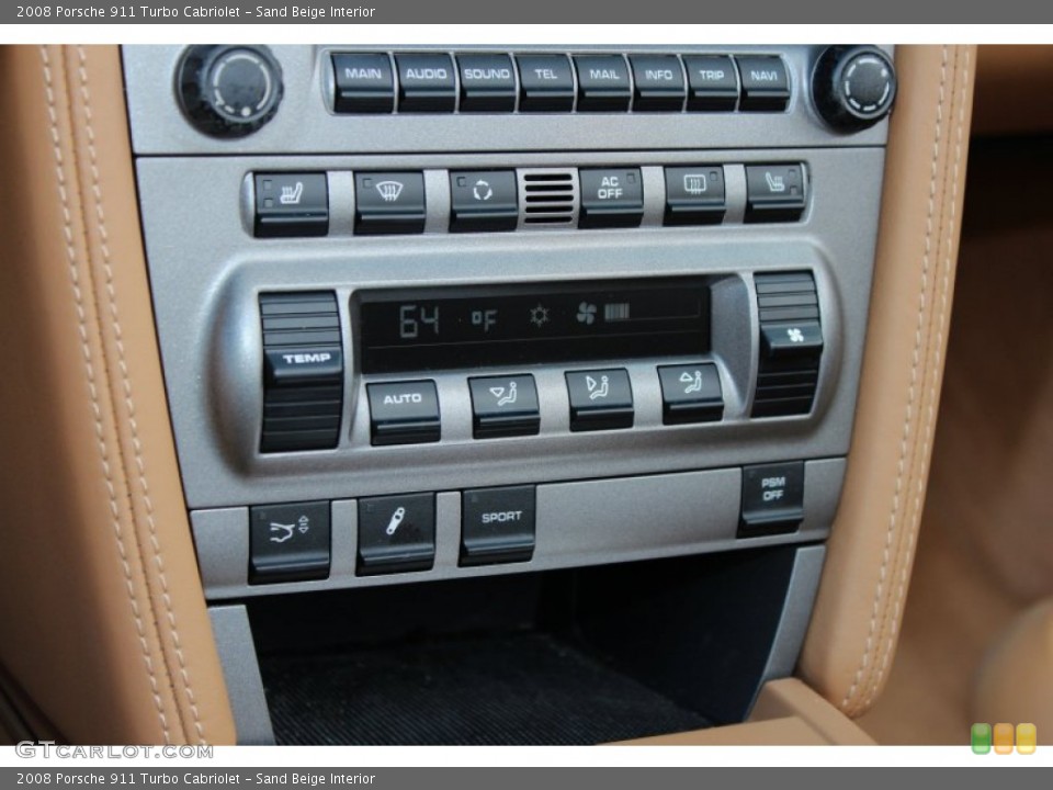 Sand Beige Interior Controls for the 2008 Porsche 911 Turbo Cabriolet #72530205