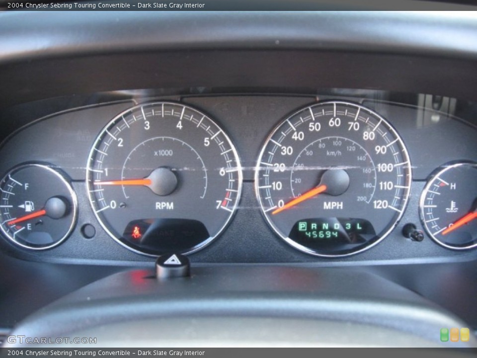 Dark Slate Gray Interior Gauges for the 2004 Chrysler Sebring Touring Convertible #72531323