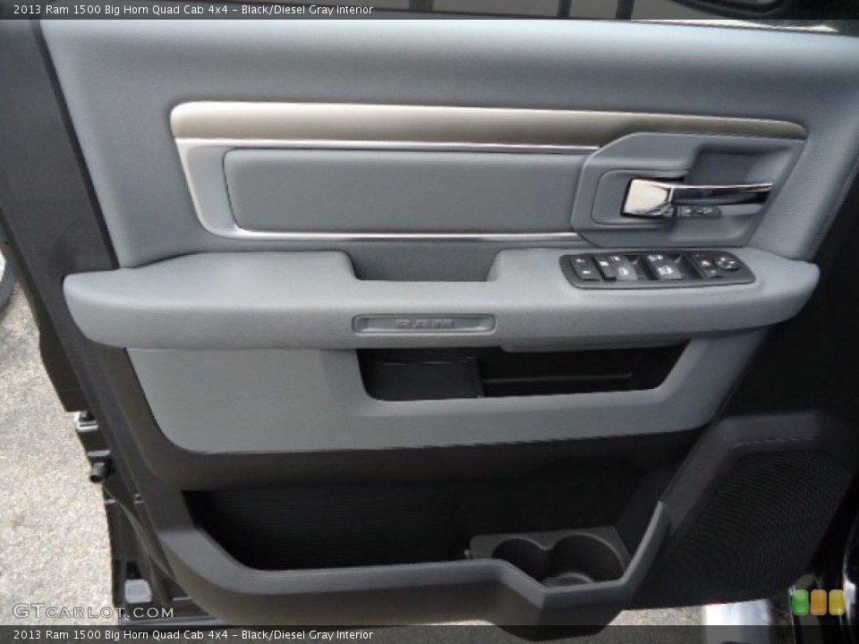 Black/Diesel Gray Interior Door Panel for the 2013 Ram 1500 Big Horn Quad Cab 4x4 #72535638