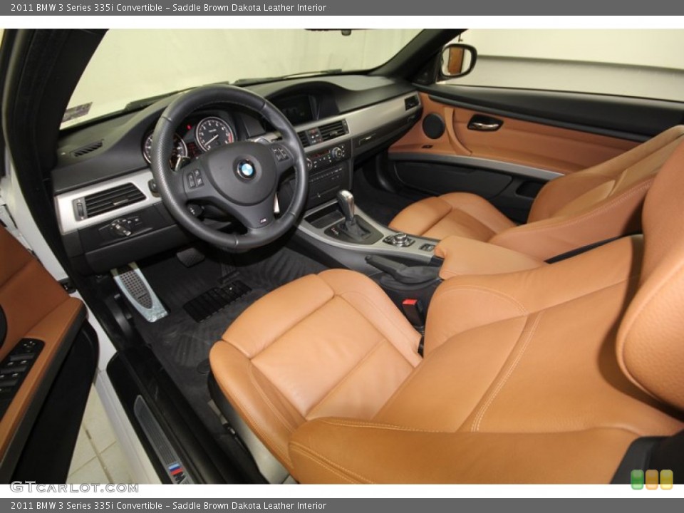 Saddle Brown Dakota Leather Interior Prime Interior for the 2011 BMW 3 Series 335i Convertible #72541716