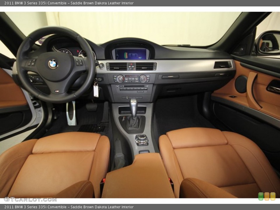 Saddle Brown Dakota Leather Interior Dashboard for the 2011 BMW 3 Series 335i Convertible #72541728