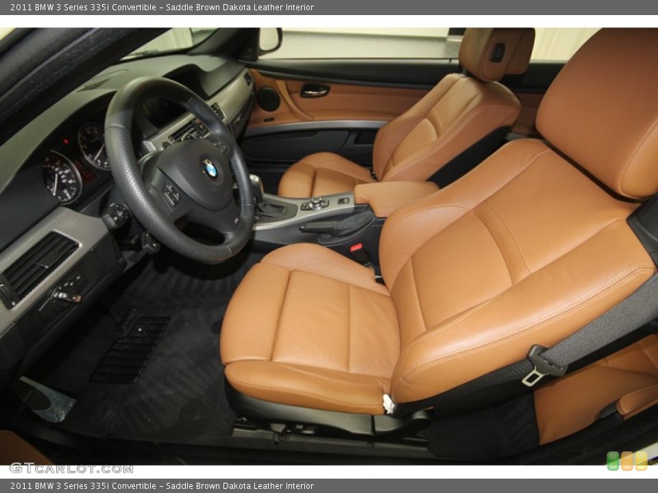 Saddle Brown Dakota Leather Interior Front Seat for the 2011 BMW 3 Series 335i Convertible #72541847