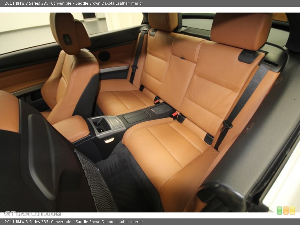 Saddle Brown Dakota Leather Interior Rear Seat for the 2011 BMW 3 Series 335i Convertible #72541857