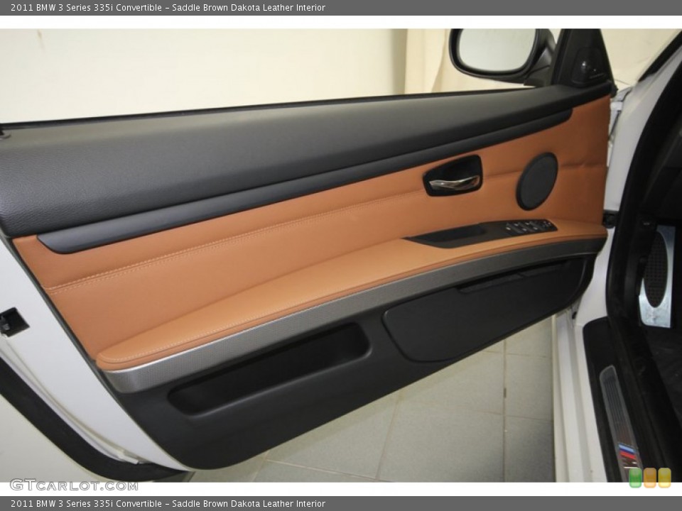 Saddle Brown Dakota Leather Interior Door Panel for the 2011 BMW 3 Series 335i Convertible #72541869