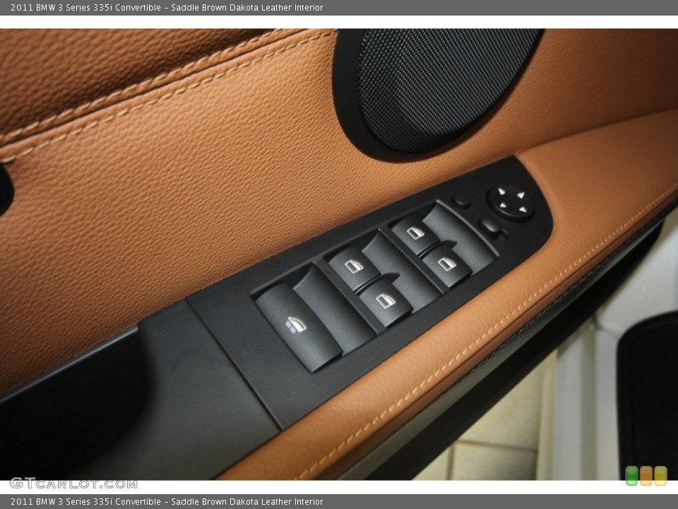 Saddle Brown Dakota Leather Interior Controls for the 2011 BMW 3 Series 335i Convertible #72541881