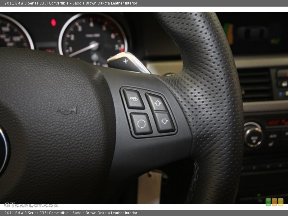 Saddle Brown Dakota Leather Interior Controls for the 2011 BMW 3 Series 335i Convertible #72541989