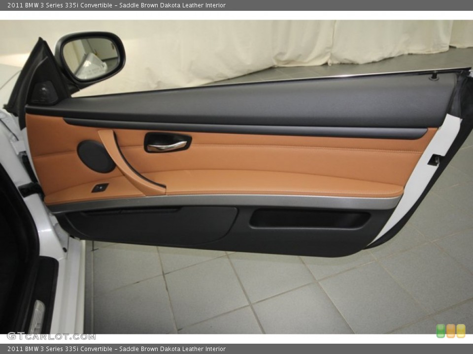 Saddle Brown Dakota Leather Interior Door Panel for the 2011 BMW 3 Series 335i Convertible #72542080