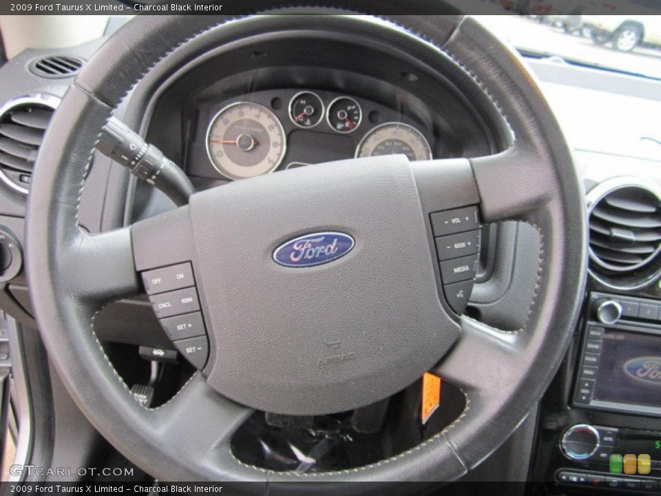 Charcoal Black Interior Steering Wheel for the 2009 Ford Taurus X Limited #72554412