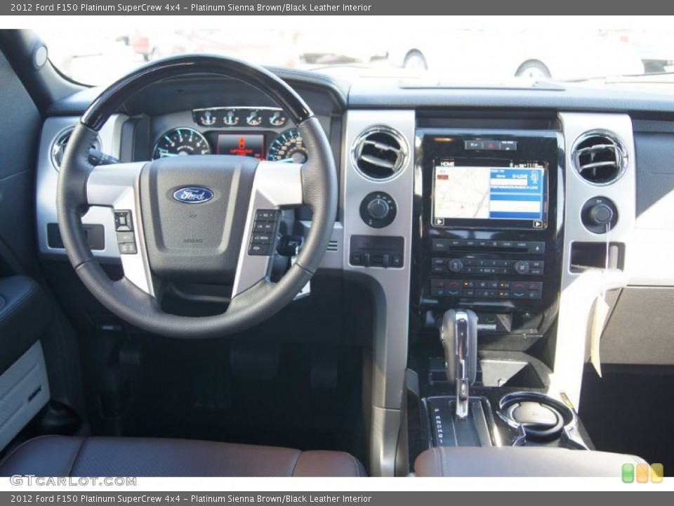Platinum Sienna Brown/Black Leather Interior Dashboard for the 2012 Ford F150 Platinum SuperCrew 4x4 #72558346