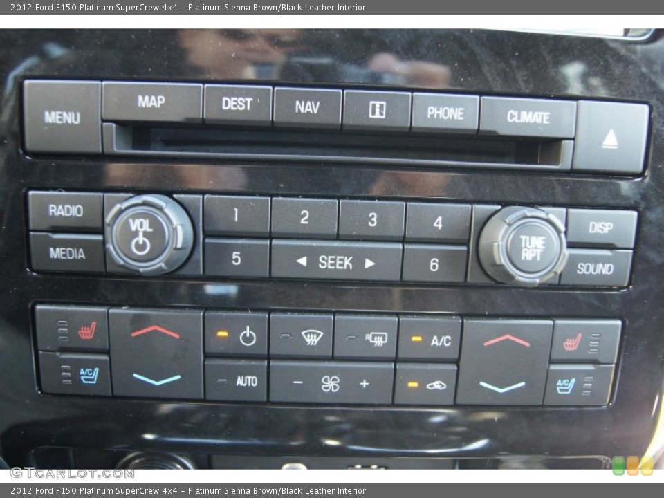 Platinum Sienna Brown/Black Leather Interior Controls for the 2012 Ford F150 Platinum SuperCrew 4x4 #72558684