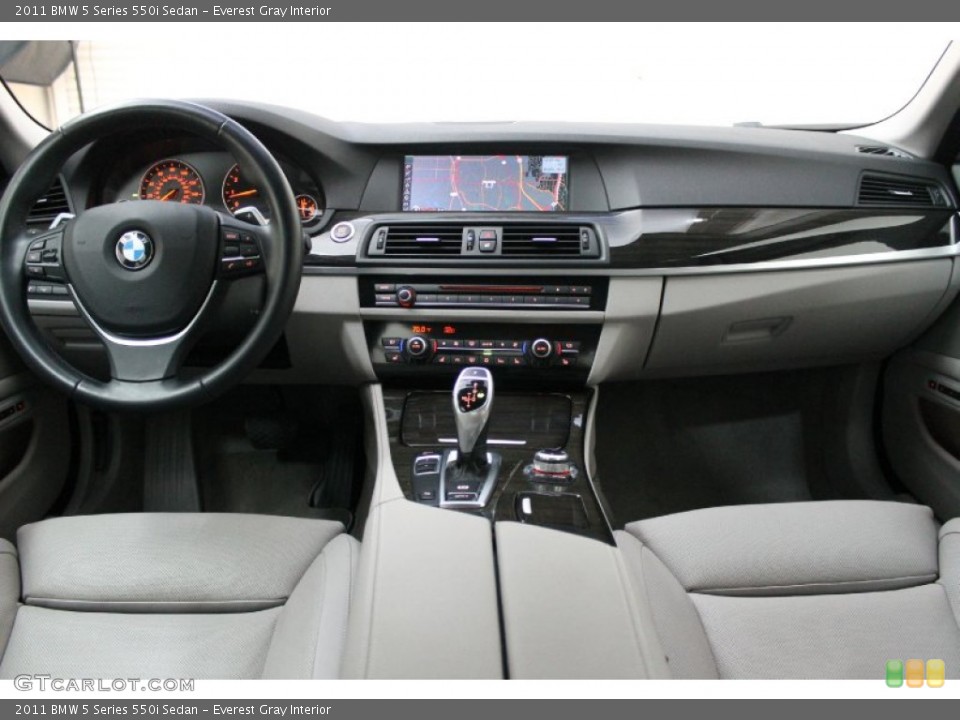 Everest Gray Interior Dashboard for the 2011 BMW 5 Series 550i Sedan #72558741