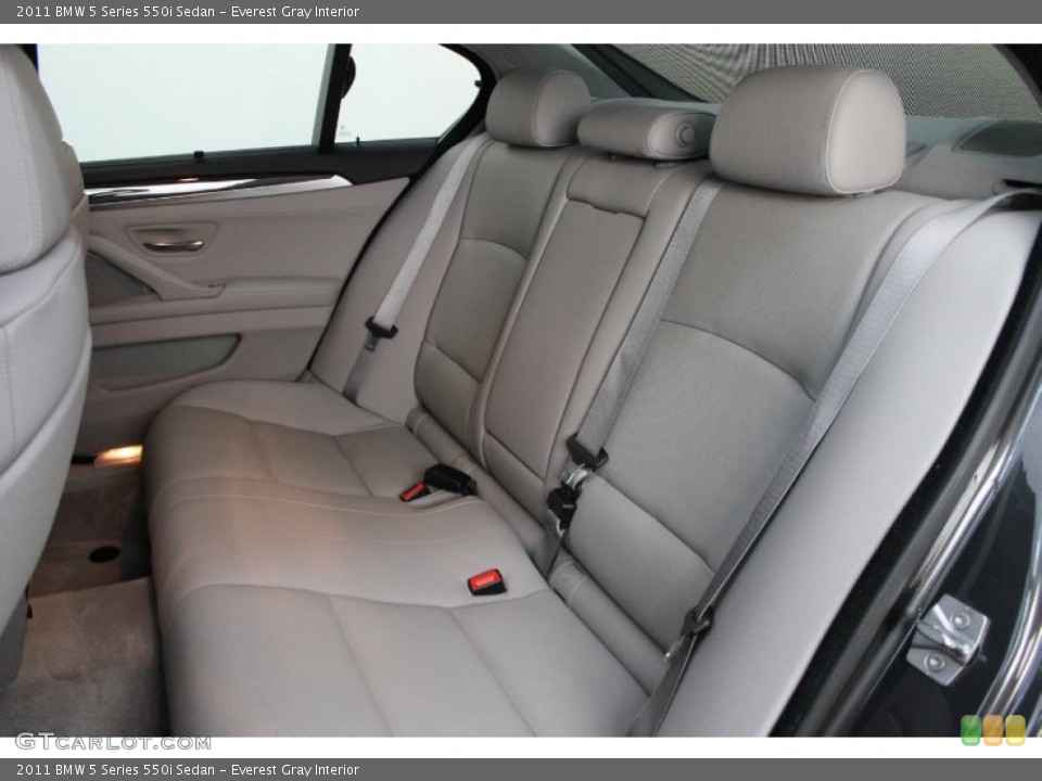 Everest Gray Interior Rear Seat for the 2011 BMW 5 Series 550i Sedan #72558879