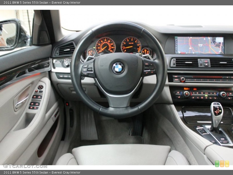 Everest Gray Interior Dashboard for the 2011 BMW 5 Series 550i Sedan #72559394