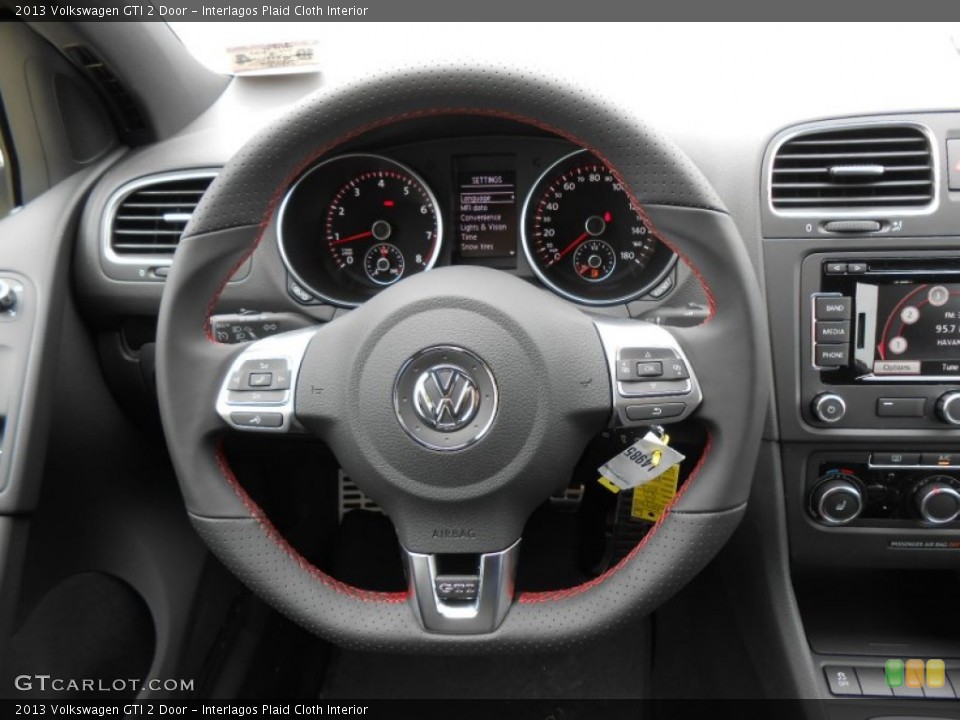 Interlagos Plaid Cloth Interior Steering Wheel for the 2013 Volkswagen GTI 2 Door #72563593