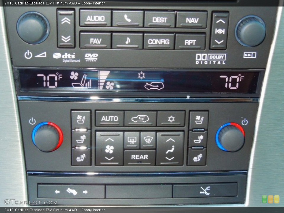 Ebony Interior Controls for the 2013 Cadillac Escalade ESV Platinum AWD #72565696