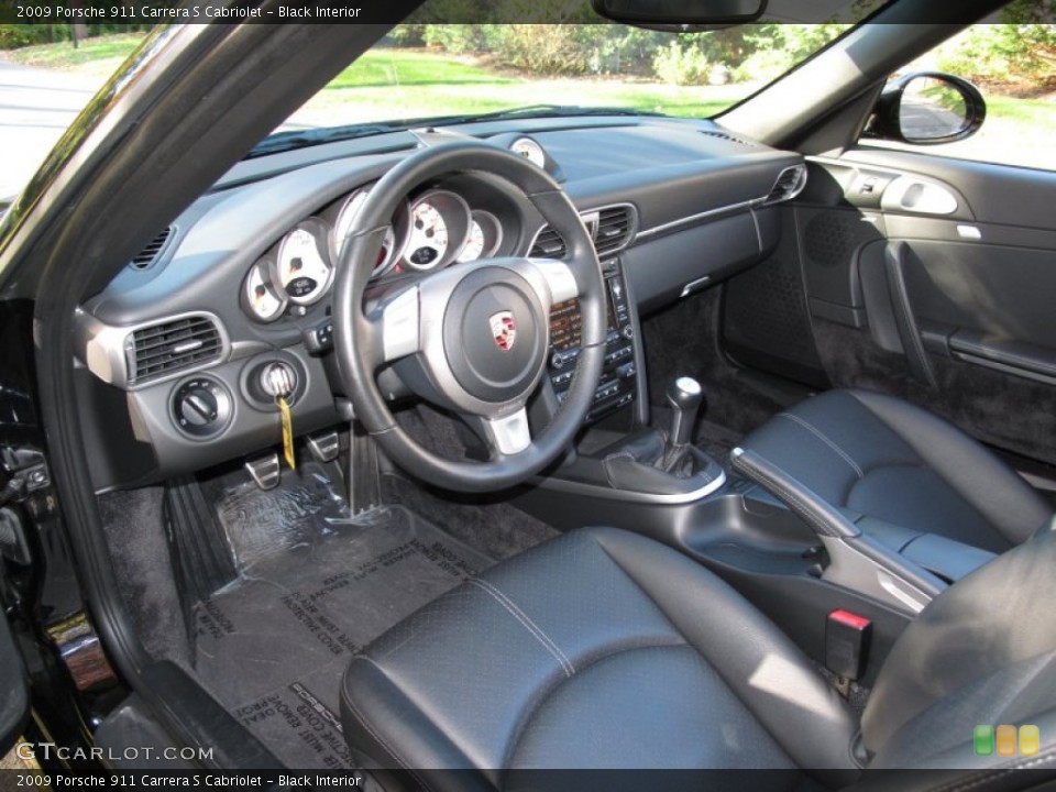 Black Interior Prime Interior for the 2009 Porsche 911 Carrera S Cabriolet #72571007