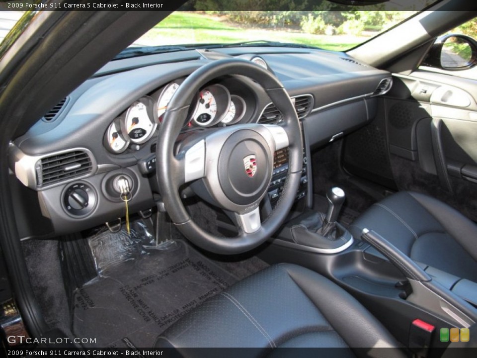 Black Interior Prime Interior for the 2009 Porsche 911 Carrera S Cabriolet #72571149