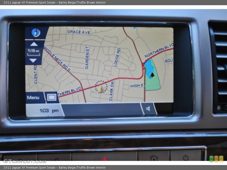 Barley Beige/Truffle Brown Interior Navigation for the 2011 Jaguar XF Premium Sport Sedan #72578575