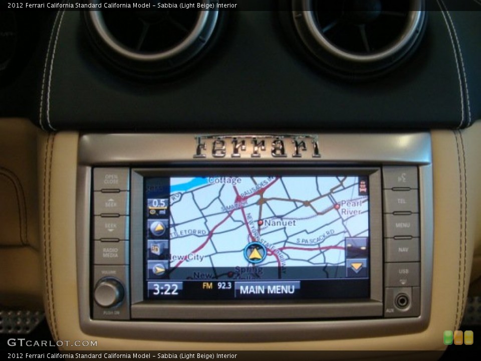 Sabbia (Light Beige) Interior Navigation for the 2012 Ferrari California  #72579666