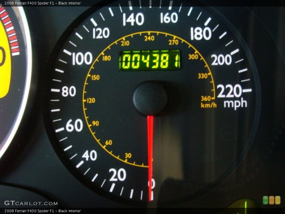 Black Interior Gauges for the 2008 Ferrari F430 Spider F1 #72580398