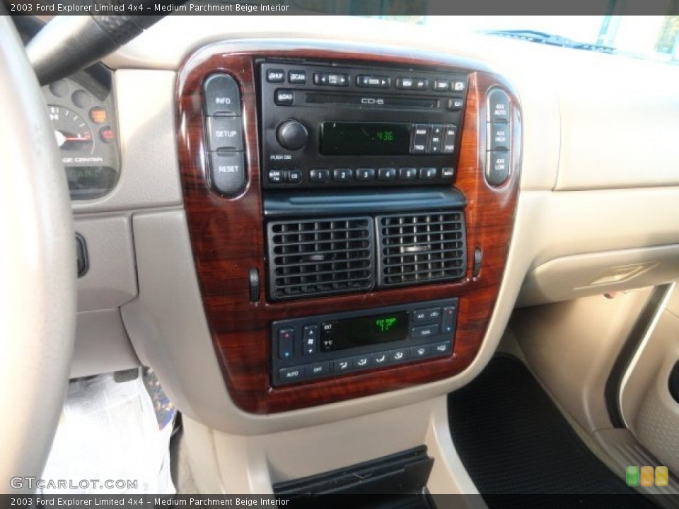 Medium Parchment Beige Interior Controls for the 2003 Ford Explorer Limited 4x4 #72581514
