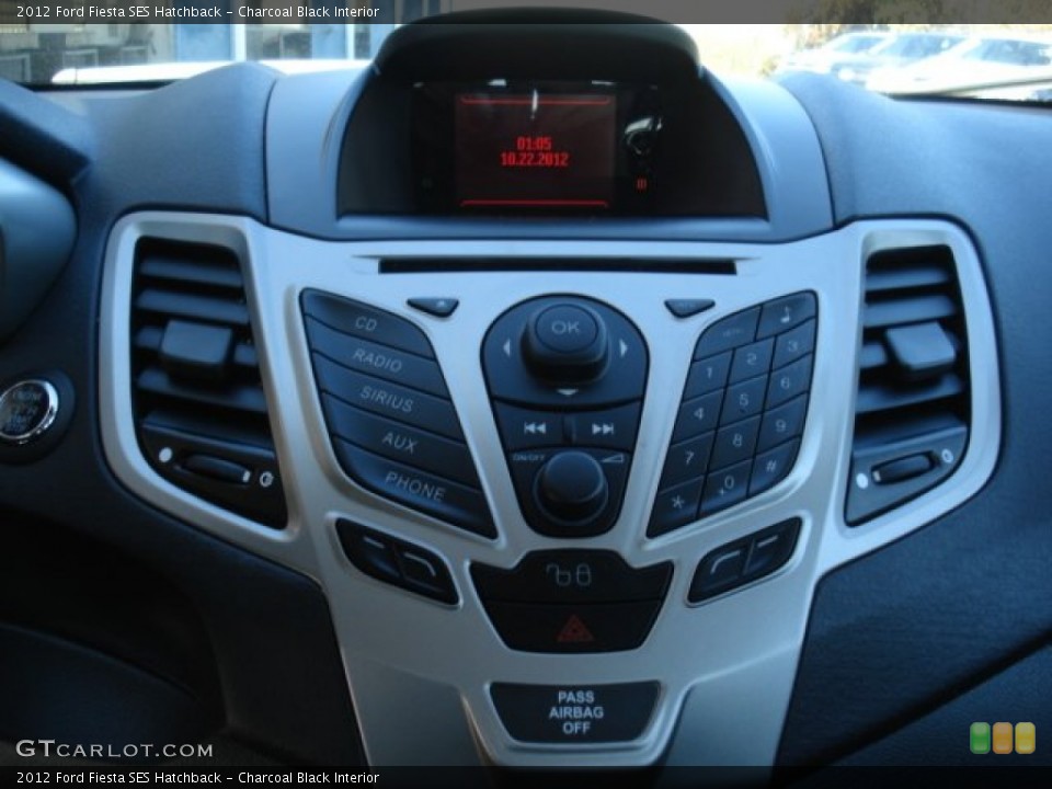 Charcoal Black Interior Controls for the 2012 Ford Fiesta SES Hatchback #72582428