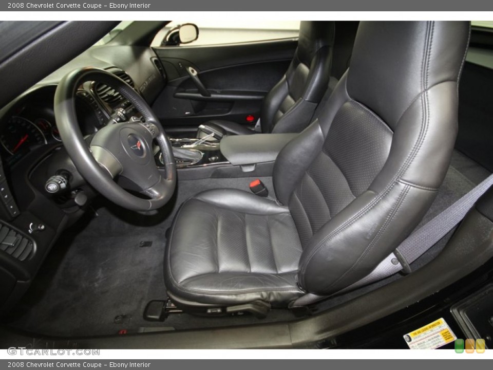 Ebony Interior Front Seat for the 2008 Chevrolet Corvette Coupe #72599294