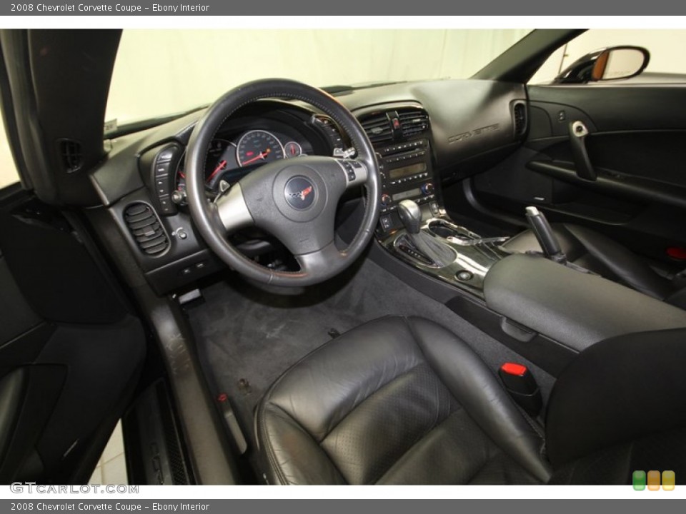 Ebony Interior Prime Interior for the 2008 Chevrolet Corvette Coupe #72599318