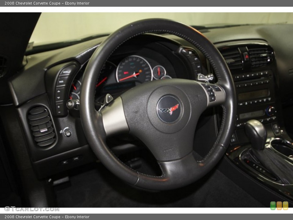 Ebony Interior Steering Wheel for the 2008 Chevrolet Corvette Coupe #72599876