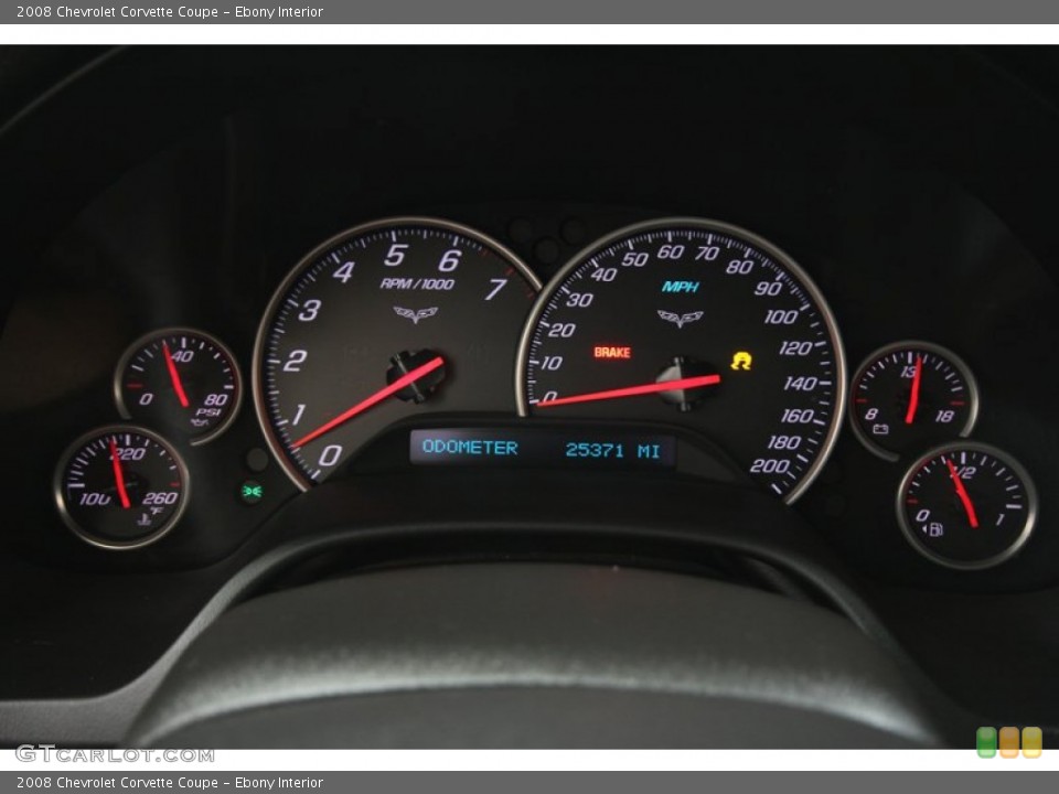 Ebony Interior Gauges for the 2008 Chevrolet Corvette Coupe #72600071