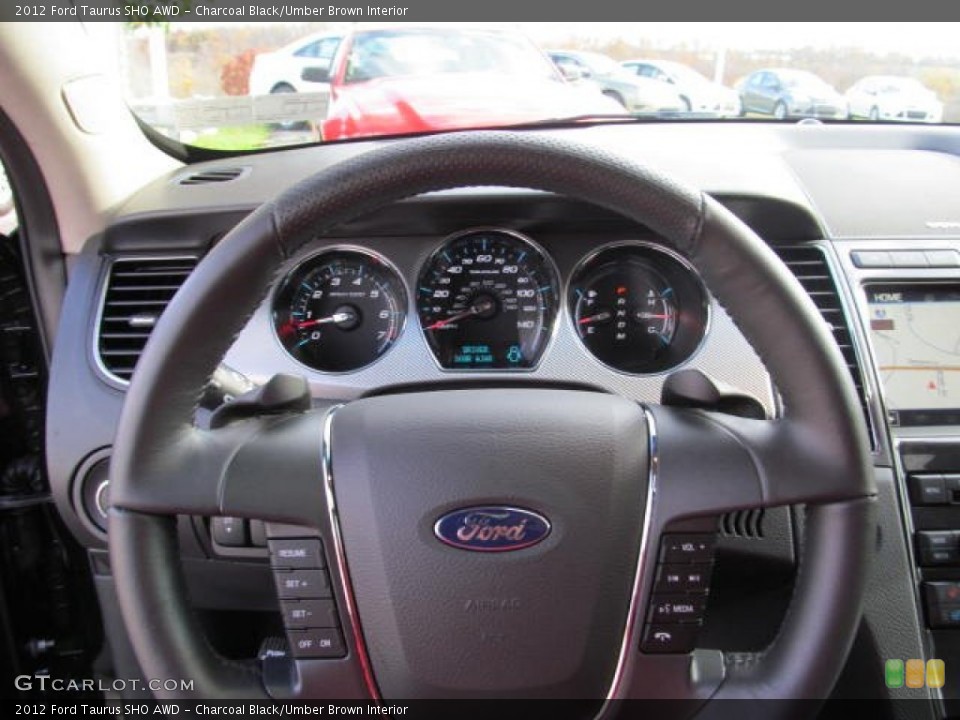 Charcoal Black/Umber Brown Interior Steering Wheel for the 2012 Ford Taurus SHO AWD #72603704