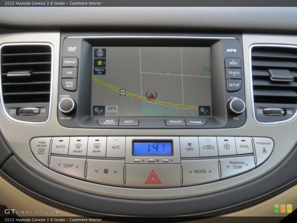 Cashmere Interior Navigation for the 2013 Hyundai Genesis 3.8 Sedan #72614867